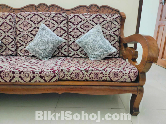 Shegun wooden sofa with foam cover